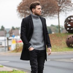 barbat in tinuta business de iarna